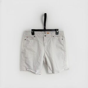 Le TIGRE womens WHITE designer short denim jeans stetch sz 14 EUC‎ C68